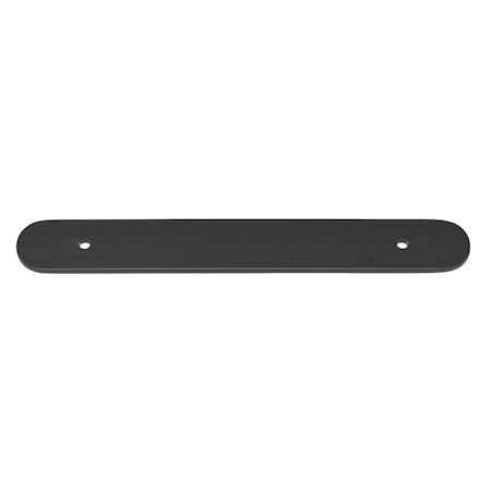 Gliderite Hardware 7-1/4 in. Matte Black Rounded Back Plate 5-1/16 in. Center to Center - 7343-128-MB 7343-128-MB-1